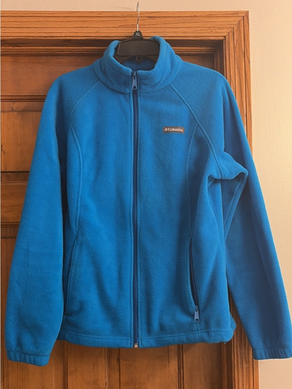 COLUMBIA women’s blue fleece zip up jacket